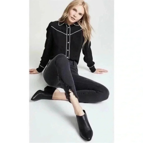 Frame fringe Quincy skinny crop denim - Picture 1 of 15